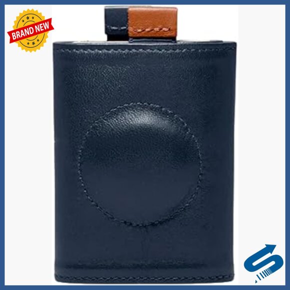 Ultra-Slim RFID Blocking Leather Wallet with Quick-Access Pull Tab